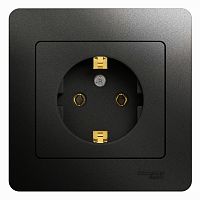 Розетка 1-м С/У GLOSSA 16А IP20 с заземл. в сборе антрацит Systeme Electric GSL000742 (1/15/90)