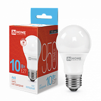 Лампа светодиодная IN HOME A60-VC 10Вт 230В Е27 6500К 950Лм (10/100) (4690612020228)