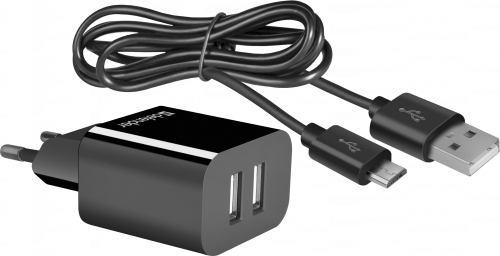 Блок питания сетевой 2 USB DEFENDER UPC-21, черный, 5V/2.1А, кабель microUSB (1/50) (83581) фото 8