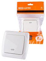 Выключатель перекрестный 1-кл. 10А белый "Онега" (10/100) TDM (SQ1805-0062)