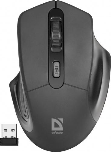 Беспроводная мышь DEFENDER Datum MB-345, 4 кнопки, 800-1600 dpi, USB, черный (1/40) (52345) фото 3