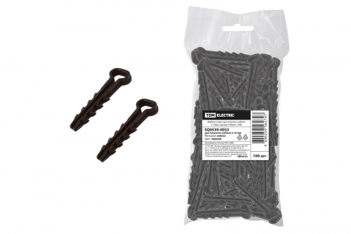 Дюбель-хомут для плоского кабеля 5-10мм черный (100шт) TDM (1/10/100) (SQ0539-0032)