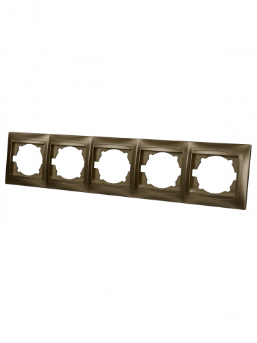 Рамка 5-ти постовая горизонтальная бронза , с/у, "Лама" (12/144) TDM (SQ1815-0737) фото 5 Рамка 5-ти постовая горизонтальная бронза , с/у, "Лама" (12/144) TDM (SQ1815-0737) фото 5