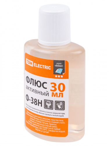 Флюс активный Ф-38Н, для пайки нихрома, 30 мл, серия "Алмаз" TDM (1/30/240) (SQ1025-0377) Флюс активный Ф-38Н, для пайки нихрома, 30 мл, серия "Алмаз" TDM (1/30/240) (SQ1025-0377)