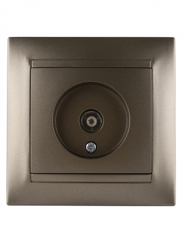 Розетка телевизионная простая (0-2400МГц, "мама") бронза , с/у, "Лама" (10/120) TDM (SQ1815-0717) фото 4 Розетка телевизионная простая (0-2400МГц, "мама") бронза , с/у, "Лама" (10/120) TDM (SQ1815-0717) фото 4