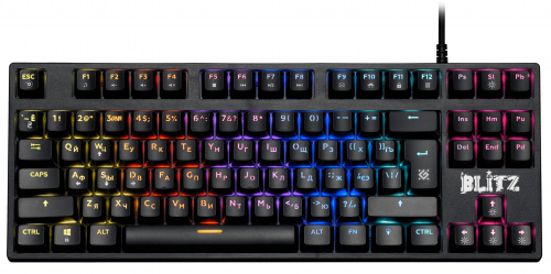 Клавиатура проводная игровая механическая DEFENDER Blitz GK-240L RU,Rainbow, черная (1/20) (45240) фото 3