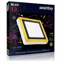 Светильник светодиодный SMARTBUY SBLSq1-DLB-13-65K-O-IP20, квадрат с оранжевой подсветкой