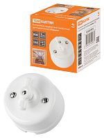 Выключатель фарфоровый поворотный 2-кл. с ручкой (бантик) 10А белый «Болонь» TDM (1/72) (SQ1820-0010)