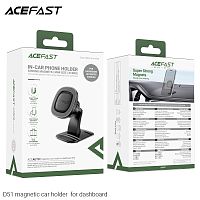 Держатель автомобильный ACEFAST D51, для смартфона, пластик, магнит, торпедо, цвет: чёрный (1/12/96) (6974316284154)