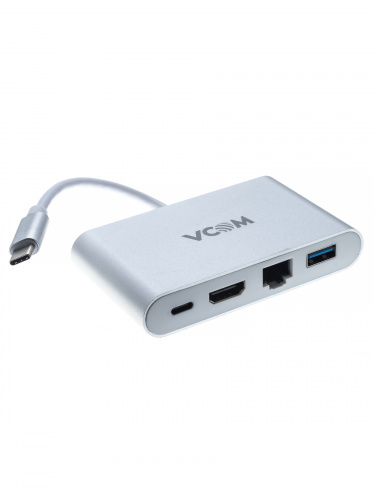 Переходник USB 3.1 Type-C(M)--> HDMI+USB 3.0+RJ45+PD charging VCOM <CU455> (1/72)