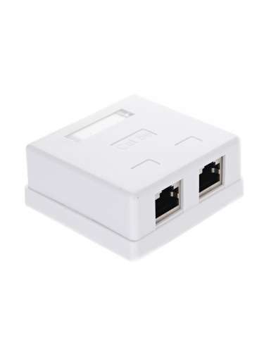 Розетка внешняя RJ-45 (FTP) 5E кат. двойная , экранированная TV-COM<STV-2RJ45F> (1/300)