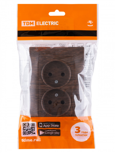 Розетка двойная 2П 10А 250В с защ. шт. венге , с/у, "Лама" (7/84) TDM (SQ1815-0412) фото 2 Розетка двойная 2П 10А 250В с защ. шт. венге , с/у, "Лама" (7/84) TDM (SQ1815-0412) фото 2