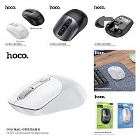 Беспроводная мышь HOCO GM28, 1600 DPI, USB, 4 кнопоки, цвет: чёрный (1/15/90) (6942007619684)