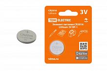 Элемент питания TDM CR2016 Lithium 3V BP-1  (1/40/2400) (SQ1702-0097)