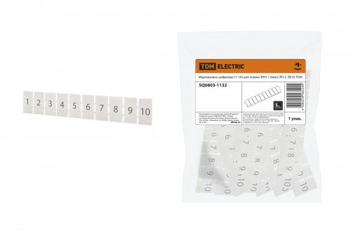 Маркировка цифровая (1-10) для клемм ЗНН-1,5мм2 (Ph-C ZB 4) TDM (1/5000) (SQ0803-1132) Маркировка цифровая (1-10) для клемм ЗНН-1,5мм2 (Ph-C ZB 4) TDM (1/5000) (SQ0803-1132)