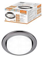 Светильник встраиваемый СВ 01-08 GX53 220 В 50 Гц, черный хром, 2 шт/уп, Народный (10/50) (SQ0359-0101)