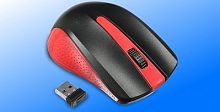 Беспроводная мышь Оклик 485MW черный/красный оптич. 1600dpi. USB для ноутбука 3but (997828)