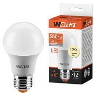 Лампа светодиодная WOLTA Груша A55 7Вт 3000К 560лм Е27 1/50 (25Y55BL7E27)