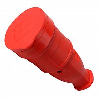 Розетка SMARTBUY переносная с защитной крышкой каучуковая 230В, 2P+PE, 16A, IP44 красный (1/10/100) (SBE-16-S07-Rr)