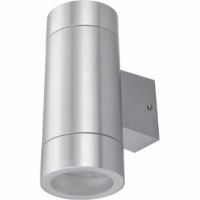 Светильник ECOLA GX53 8013A накладной настенный IP65 Цилиндр металл. 2*GX53 для интерьера, фасадов зданий, сатин-хром (1/10) (FS53C2ECH)