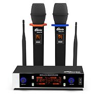 Беспроводная микрофонная система RITMIX RWM-230 black,  динамические, однонаправленные, 2 микрофона, 87.5 - 92 МГц, металл+пластик, черный (1/10) (80003280)