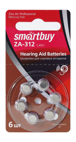Элемент питания SMARTBUY ZA 312 BL6 (6/60/3000)  (SBZA-A312-6B)