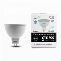 Лампа светодиодная GAUSS Elementary MR16 9W 660lm 4100K GU5.3 1/10/100 (13529)
