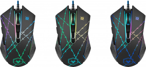 Мышь проводная игровая DEFENDER Forced GM-020L, USB,  6 кнопок, черный (1/40) (52020) фото 4