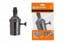 Патрон TDM Е27 подвесной с выключателем, металлический "Лофт", черный (1/1/200) (SQ0335-0067)