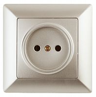 Розетка INTRO 2P, 16А-250В, СУ, Solo, шампань (10/200/2400) 4-201-04 (Б0043308)