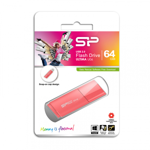 Флеш-накопитель USB  64GB  Silicon Power  Ultima U06  розовый (SP064GBUF2U06V1P) фото 14