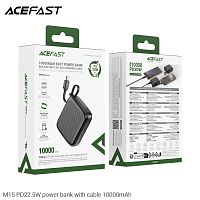 Мобильный аккумулятор Аккумулятор внешний ACEFAST M15, 10000mAh, 1 Type-C, PD20Вт, QC3.0, кабель Type-C, индикатор, цвет: чёрный (1/44) (6974316283973)