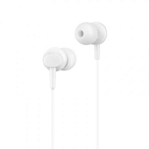 Наушники внутриканальные HOCO M14 Inital Sound, микрофон, кабель 1.2м, цвет: белый (1/30/300) (6957531049333)