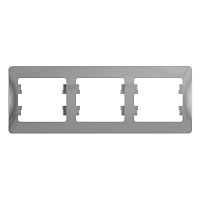 Рамка 3-м GLOSSA горизонт. алюм. Systeme Electric GSL000303 (1/5/20)