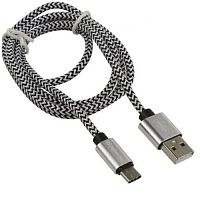 Кабель DEFENDER USB09-03T PRO USB2.0, белый, AM-Type-C, 1m, 2.1A (1/100) (87815)