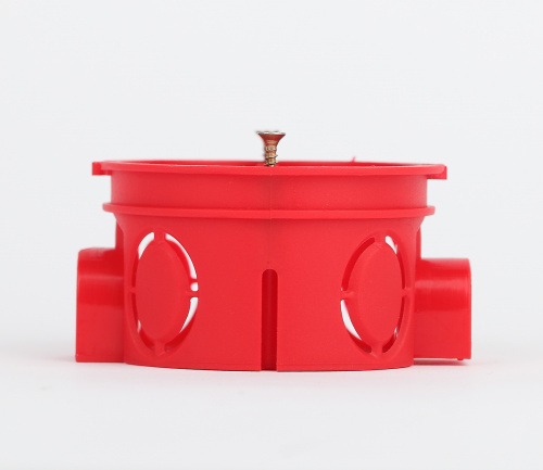 Коробка установочная ЭРА KUTS-68-42-s-red усиленная для твердых стен с саморезами, стыковочные узлы красная IP20 (1/300) (Б0051809) фото 2