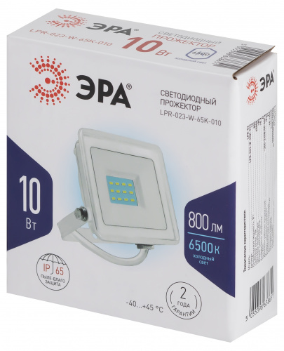 Прожектор светодиодный ЭРА LPR-023-W-65K-010 10Вт 6500K 800Лм IP65 белый (1/40) (Б0054639) фото 5