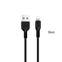 Кабель USB - 8 pin HOCO X20, 3.0м, круглый, 2.1A, силикон, цвет: чёрный (1/30/300) (6957531068921)
