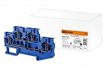Двухуровневый зажим клеммный безвинтовой (ДЗКБ) 4 мм2 40А синий TDM (SQ0822-0071)