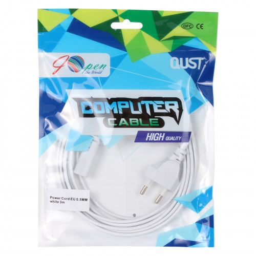 Кабель для аудио-видео техники IEC-320-C7, 2-pin 3m ,белый, iOpen<ACE023-W-3.0M> (1/100) (ACE023-W-3M) фото 2 Кабель для аудио-видео техники IEC-320-C7, 2-pin 3m ,белый, iOpen<ACE023-W-3.0M> (1/100) (ACE023-W-3M) фото 2