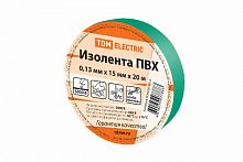 Изолента ПВХ 0,13*15мм Зеленая 20м TDM (1/10/240) (SQ0526-0014)