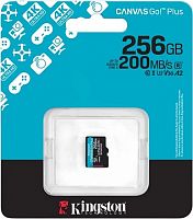 Карта памяти MicroSDXC  256GB  Kingston Class 10 Canvas Go Plus A2 U3 V30  (200 Mb/s) без адаптера (SDCG4/256GBSP)