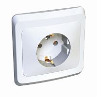 Розетка 1-м С/У ЭТЮД 16А IP20 250В с заземл. без защ. шторок бел. Systeme Electric PC16-003B (1/20/120)