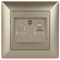 Розетка INTRO информационная RJ45, СУ, Solo, шампань (10/200/2000) 4-303-04 (Б0043385)