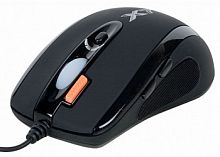 Мышь проводная игровая A4TECH X-718BK оптическая (3200dpi) USB1.1 (6but), черный (1/40) (X-718BK USB)