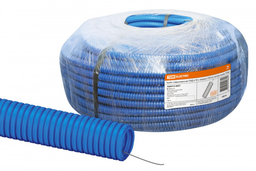 Труба гофрированная ПНД с зондом d 16мм (100 м) легкая синяя (цена за 1м, отгрузка от упаковки) TDM (50/100/100) (SQ0413-0021) Труба гофрированная ПНД с зондом d 16мм (100 м) легкая синяя (цена за 1м, отгрузка от упаковки) TDM (50/100/100) (SQ0413-0021)