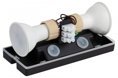 Светильник ЭРА WL38 BK декоративный накладной настенный под лампу 2хGU10 (2 шт), IP54, для интерьера, фасадов зданий, черный (1/20) (Б0054410) фото 4