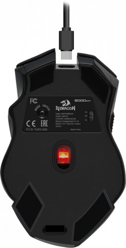 Беспроводная игровая мышь REDRAGON Griffin wireless Оптика, RGB, 4000 DPI, б.п., черный  (1/40) (78069) фото 3