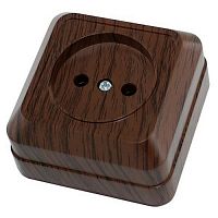 Розетка 2П открытой установки IP20 10А, бук"Ладога" TDM (SQ1801-0033)