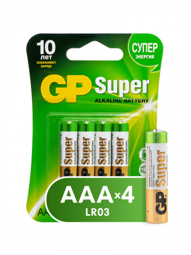 Элемент питания GP SUPER G-TECH LR03 (4 бл)   (4/40/160) (4891199226281)